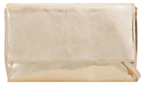 Girly Handbags Metallic Plain Clutch Bag