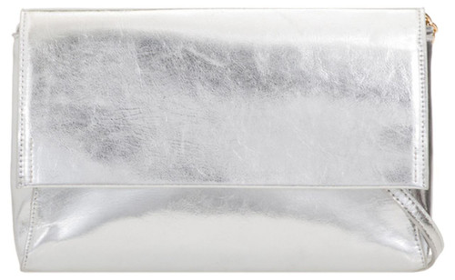 Girly Handbags Metallic Plain Clutch Bag