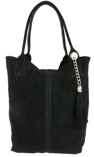 Girly Handbags Open Top Real Suede Shoulder Bag