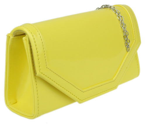Girly Handbags Patent Plain Clutch Bag