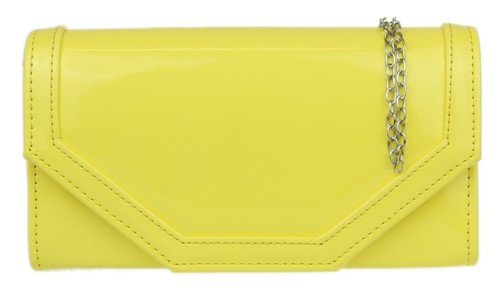 Girly Handbags Patent Plain Clutch Bag