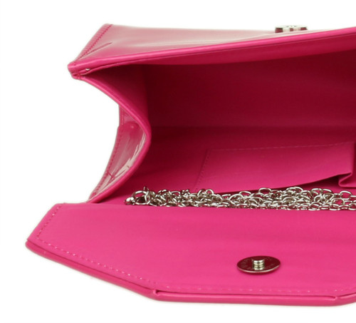 girly handbags Patent Plain Clutch Bag