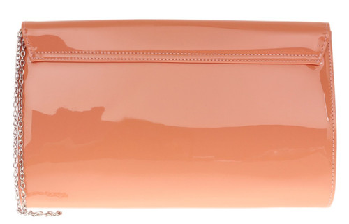 Girly Handbags Patent Plain Envelope Clutch Bag