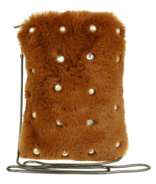 girly handbags Pearls Fur Clutch Bag