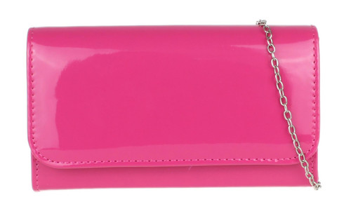girly handbags Plain Glossy Clutch Bag