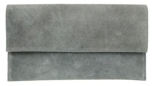 Girly Handbags Plain Suede Clutch Bag