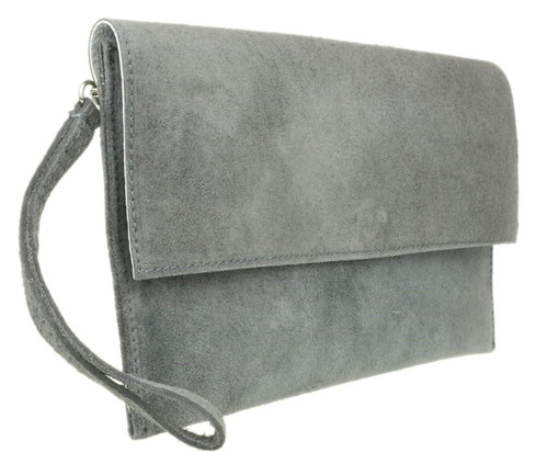 Girly Handbags Plain Suede Clutch Bag