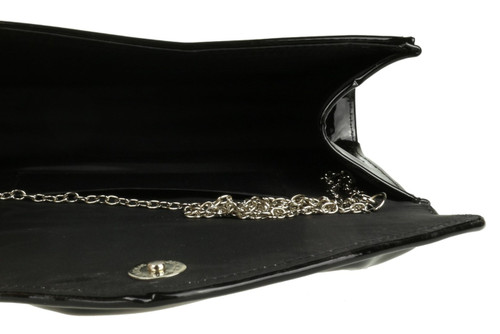 Girly Handbags Pleated Patent Clutch Bag