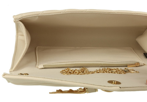 Girly Handbags Quilted Tassel Clutch Bag