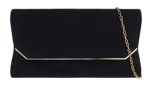 Girly Handbags Women Plain Suede Effect Clutch Bag