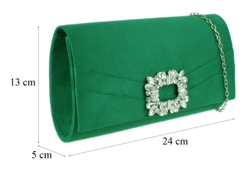 Girly Handbags Womens Faux Suede Brooch Clutch Bag