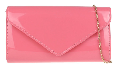girly handbags Womens Plain Glossy Clutch Bag