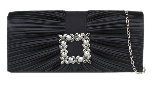 Girly Handbags Womens Satin Pleated Clutch Bag
