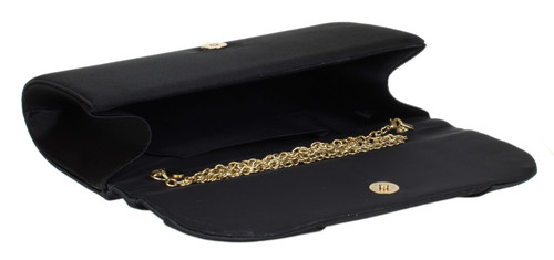 Girly Handbags Womens Twist Satin Plain Clutch Bag