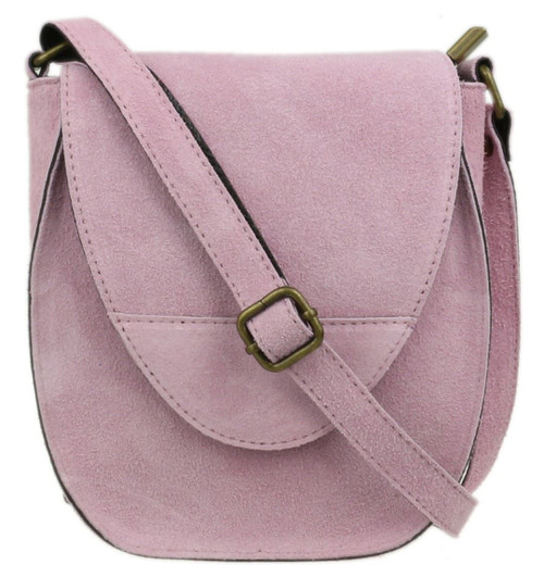Girly Handbags Oval Flap Genuine Suede Shoulder Bag