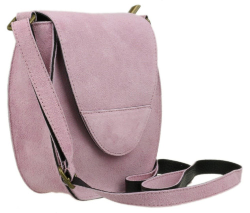 Girly Handbags Oval Flap Genuine Suede Shoulder Bag