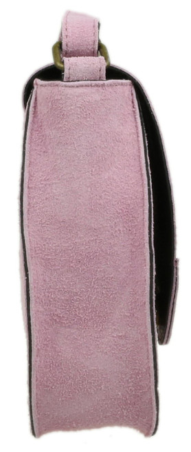 Girly Handbags Oval Flap Genuine Suede Shoulder Bag