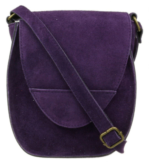 girly handbags Oval Flap Genuine Suede Shoulder Bag