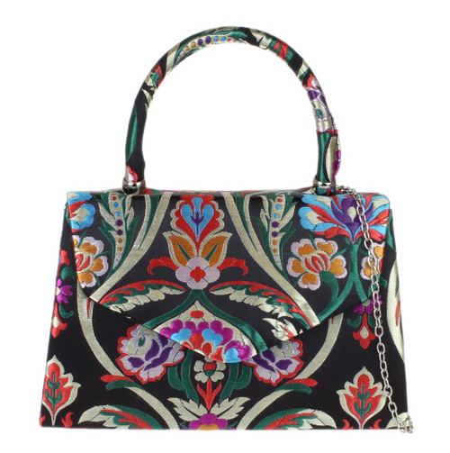 Girly Handbags Womens Baroque Flowers Print Grab Holder Clutch Bag