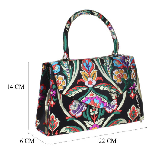 Girly Handbags Womens Baroque Flowers Print Grab Holder Clutch Bag