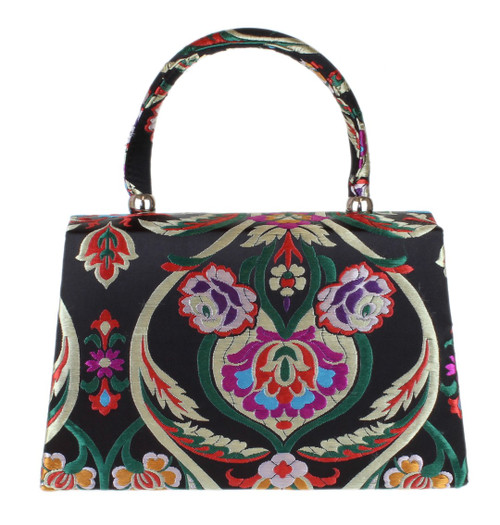 Girly Handbags Womens Baroque Flowers Print Grab Holder Clutch Bag