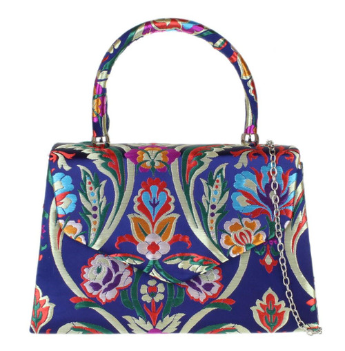 girly handbags Womens Baroque Flowers Print Grab Holder Clutch Bag