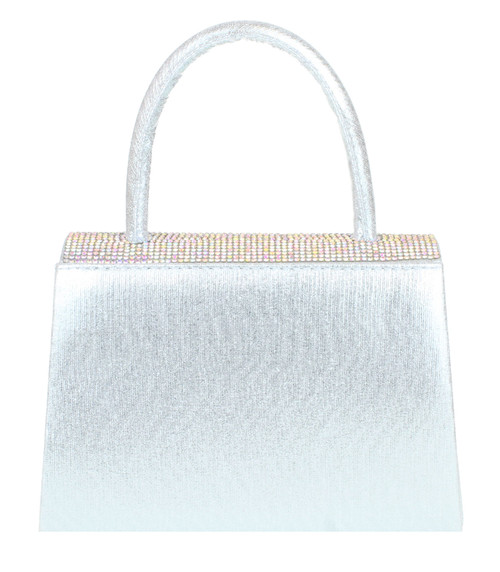 Girly Handbags Womens Diamante Top Handle Clutch Bag