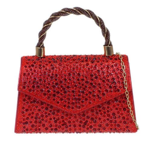 girly handbags Womens Diamante Twisted Handle Evening Bag