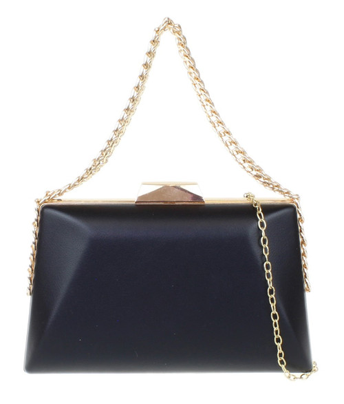Girly Handbags Womens Faux Leather Plain Compact Evening Bag