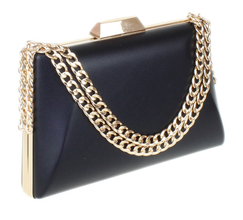 Girly Handbags Womens Faux Leather Plain Compact Evening Bag