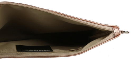 Girly Handbags Womens Genuine Italian Metallic Leather Clutch Bag Wristlet Handbag