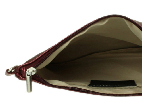 girly handbags Womens Genuine Italian Metallic Leather Clutch Bag Wristlet Handbag