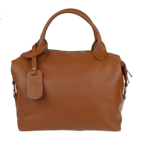 girly handbags Womens Genuine Leather Plain Side Circle Hobo Handbag