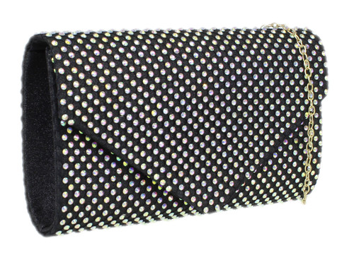 Girly Handbags Womens Glitter Diamante Evening Clutch Bag