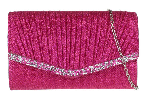 girly handbags Womens Glitter Strip Pleated Evening Clutch Bag