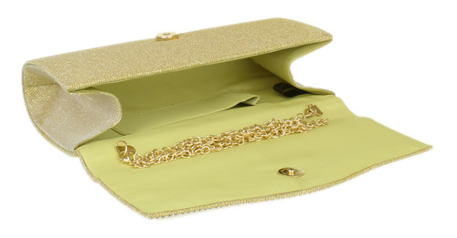Girly Handbags Womens Glitter Waved Flap Clutch Bag
