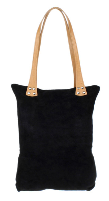 Girly Handbags Womens Italian Suede Genuine Leather Laptop Shopper Bag