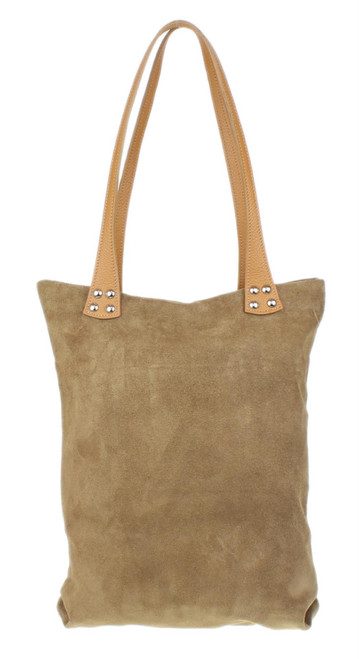 girly handbags Womens Italian Suede Genuine Leather Laptop Shopper Bag