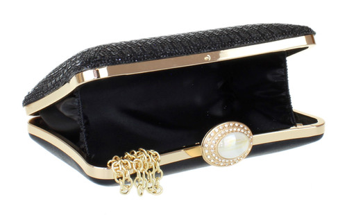 Girly Handbags Womens Rhinestones Satin Box Clutch Bag
