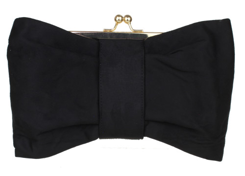 Girly Handbags Womens Satin Bow Shape Diamante Clutch Bag