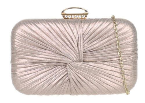 girly handbags Womens Satin Pleated Knot Evening Bag