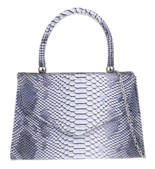 Girly Handbags Womens Snake Skin Top Handle Clutch Bag