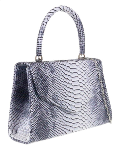 Girly Handbags Womens Snake Skin Top Handle Clutch Bag