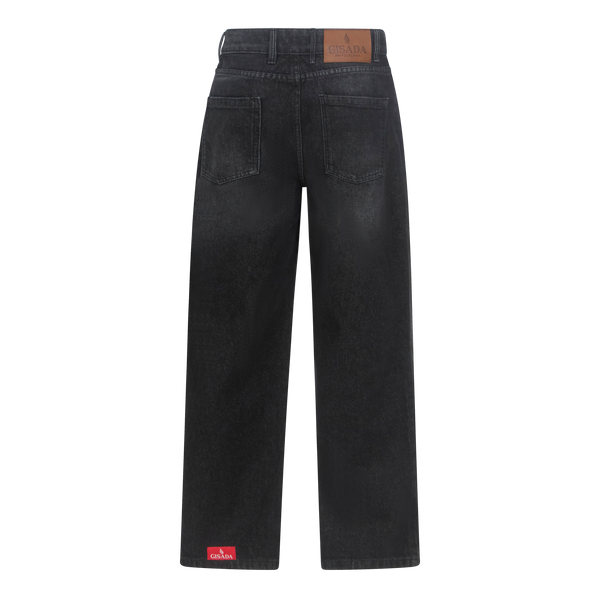 Gisada Boyfriend Crop Denim Jeans With Bottom Label