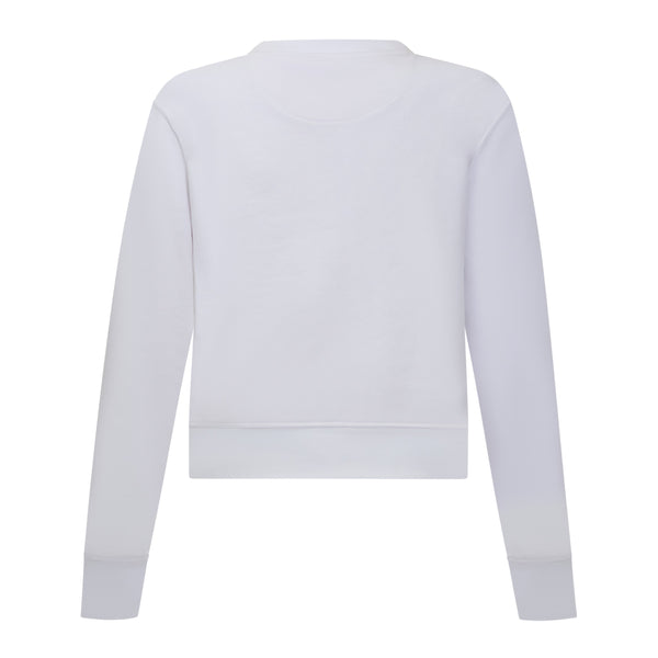 Gisada Crop Fit Sweatshirt In Midweight Cotton With Puff Print
