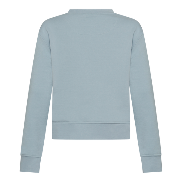 Gisada Crop Fit Sweatshirt In Midweight Cotton With Puff Print