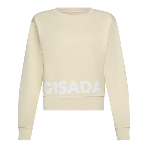 gisada Crop Fit Sweatshirt in Midweight Cotton with Puff Print