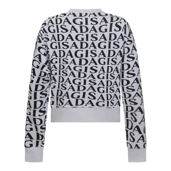 Gisada Crop Sweatshirt In Midweight Cotton With Allover Print