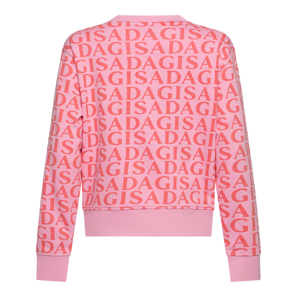 Gisada Crop Sweatshirt In Midweight Cotton With Allover Print
