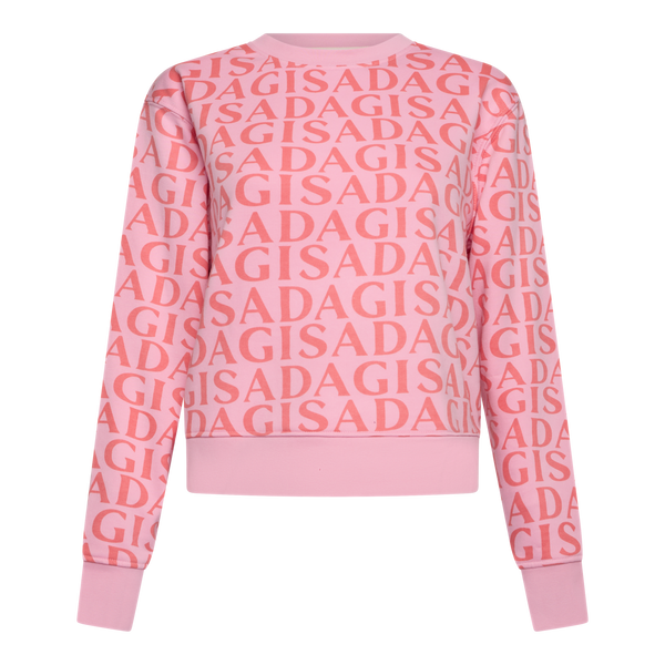gisada Crop Sweatshirt in Midweight Cotton with Allover Print
